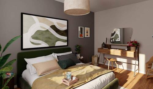 Helles und komfortables Schlafzimmer - 