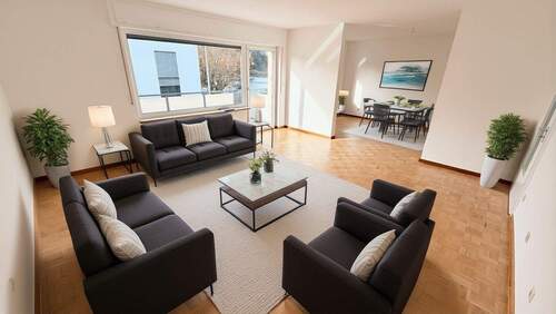 Wohnzimmer virtuell eingerichtet - 3 Zimmer Etagenwohnung zur Miete in Frankfurt am Main