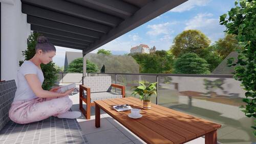 Dachgeschoß mit Balkon - Etagenwohnung mit 111,30 m² in Landshut zum Kaufen