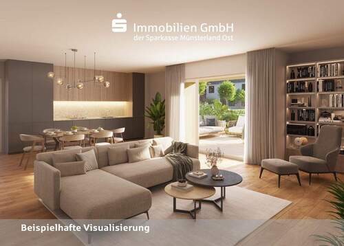 Wohnzimmer - Attraktive 2 Zimmer Wohnung in den Lukarnen - So wohnt Münster morgen.