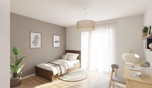 Möbliertes Mini-Apartment inklusive Küchenzeile - Kompakte Wohnung: barrierefrei, mit Designboden und inklusive Küchenzeile
