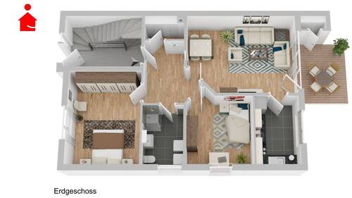 unverbindliche Darstellung - 1 Zimmer Mehrfamilienhaus, Wohnhaus in Mettingen