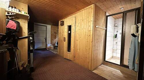 Sauna mit Dusche im Keller - 