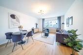 Wohnzimmer hochwertig saniert - Erstbezug: hochwertige & energetische Sanierung - 3-Zimmer-Wohnung mit Garten, Bonn-Ippendorf