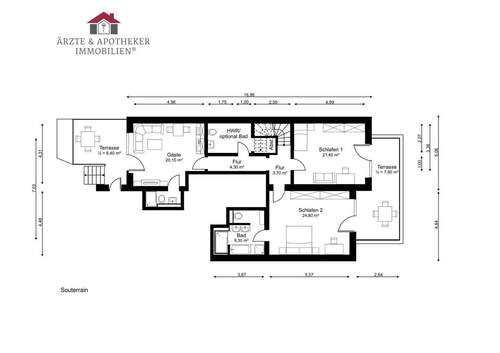 Souterrain Gartenwohnung - 