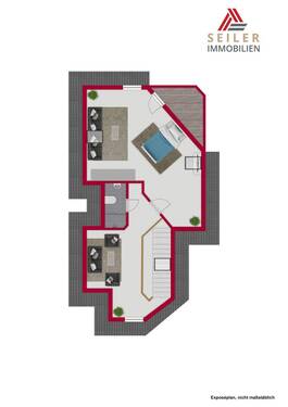 Dachstudio mit Balkon - 
