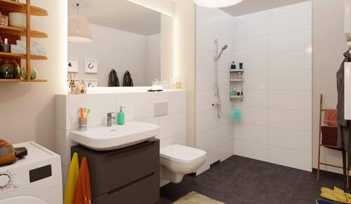 Eine bodengleiche Dusche gestaltet die Morgenrouti - 