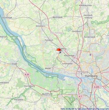 Lageplan Quelle: OpenStreetMap - 4 Zimmer Doppelhaushälfte zum Kaufen in Pinneberg