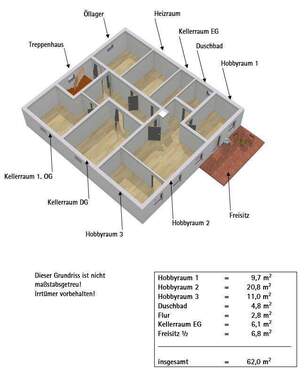 Grunriss und Nutzfläche UG - 