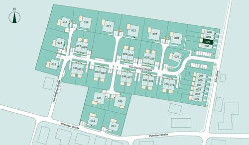 Lageplan vom Reihenhaus im Projekt Pütnitzwiese - 