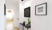 Im Flur finden Pflanzen und Deko ihren Platz - 