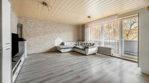 Wohnzimmer 1 - Roter Backstein trifft Morgensonne - helle 2-Zimmer-Wohnung mit Balkon