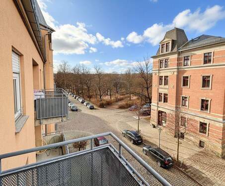 Blick vom Balkon auf den Bonhoefferpark - 