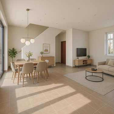 Wohn und Essbereich - 5 Zimmer Doppelhaushälfte zum Kaufen in Garching bei München