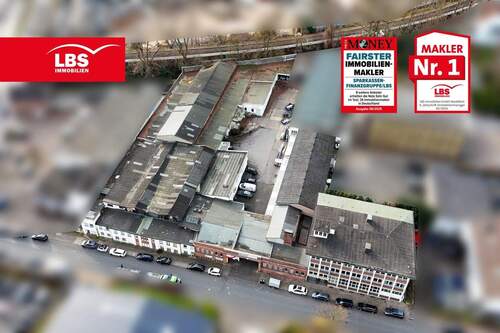 Übersicht Hallen und Verwaltungsgebäude - Halle zum Kaufen in Bielefeld