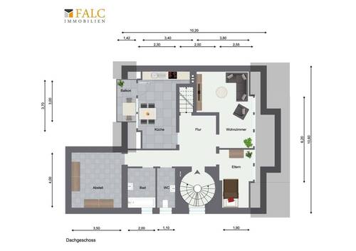 Dachgeschoss (Maisonette) - 
