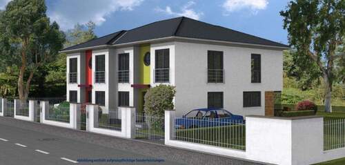 Straßenansicht 2_AO 3D - Doppelhaushälfte mit 113,00 m&sup2; in Dresden / Kleinpestitz/Mockritz zum Kaufen