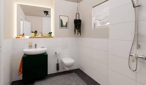Komfortables Badezimmer mit bodengleicher Dusche - 