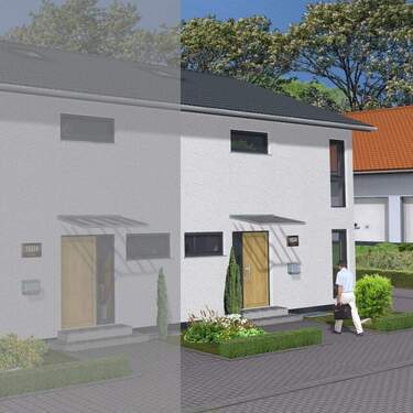 Haushälfte Straßenansicht - 4 Zimmer Doppelhaushälfte zum Kaufen in Dresden / Kleinpestitz/Mockritz