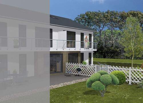 Haushälfte Gartenansicht - 4 Zimmer Doppelhaushälfte in Dresden / Kleinpestitz/Mockritz