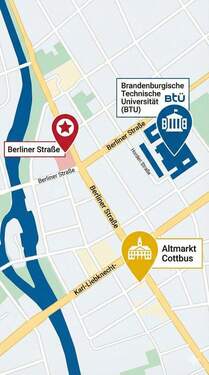 Schematische Darstellung Lage - Terrassenwohnung mit 53,00 m&sup2; in Cottbus zur Miete