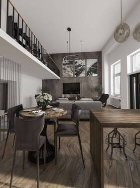 Wohnzimmer und Küche - 