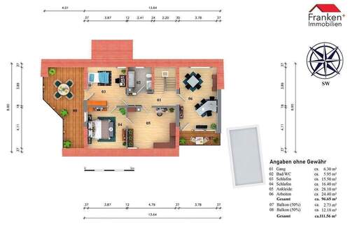 Aufteilung Dachgeschoss - 