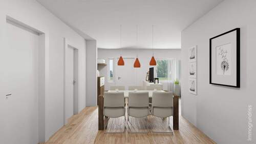 Wohn-Essbereich - Illustration - 3 Zimmer Etagenwohnung in Ühlingen-Birkendorf / Berau