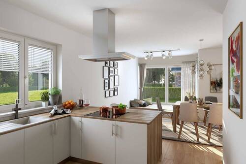 Küche im Erdgeschoss - 4 Zimmer Einfamilienhaus in Reichshof