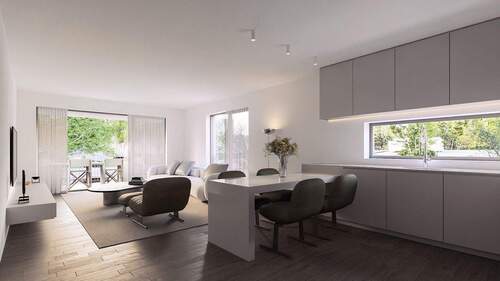 Visualisierung Kochen / Wohnen - Etagenwohnung mit 70,60 m&sup2; in Bad Vilbel zum Kaufen