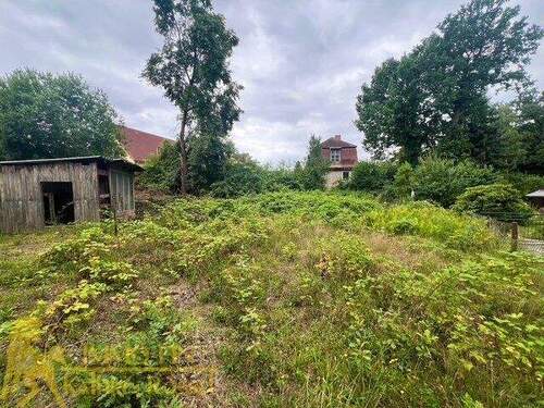 Blick von der Kleingartenanlage auf das Wohnhaus - 