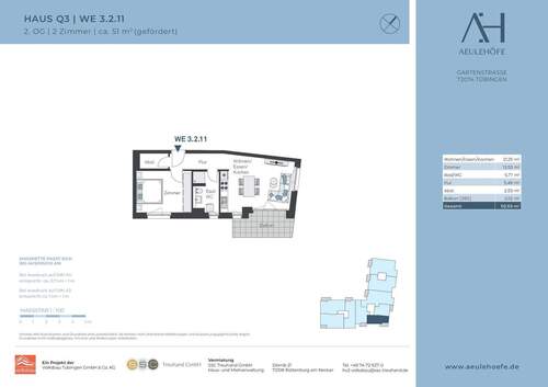 Grundriss - Tolle 4-Zi.-Neubau-Whg. in Lustnau *ERSTBEZUG*