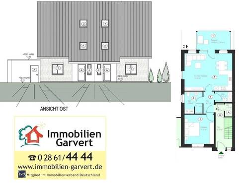 Ansicht - 2 Zimmer Terrassenwohnung zum Kaufen in Gescher