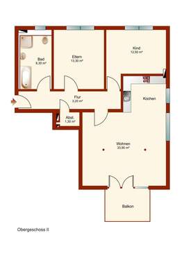 Grundriss - In Gengenbach lässt sich gut wohnen - hochwertige 3-Zi-Wohnung zu vermieten !
