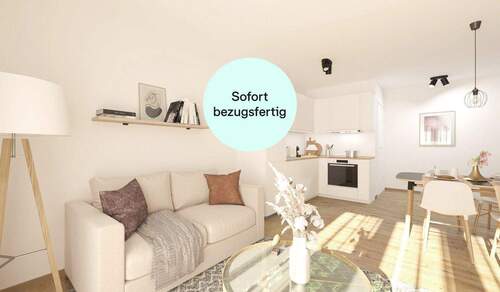 Im Wohnzimmer können Sie sich vollständig entfalten - Sofort bezugsfertig - Traumhafte, barrierefreie Eigentumswohnung mit sonniger Terrasse
