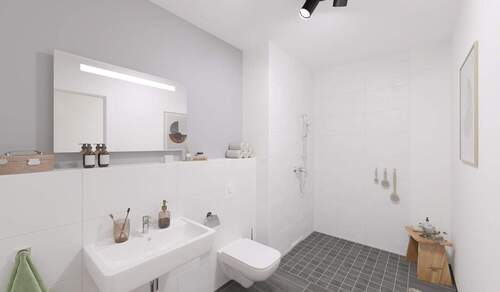 Badezimmer - Etagenwohnung mit 62,90 m² in Hasloh zum Kaufen