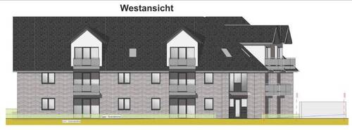 Westansicht - Neubau! Obergeschoss-Wohnung mit Loggia, Tiefgarage und Aufzug in Rhade_A2528