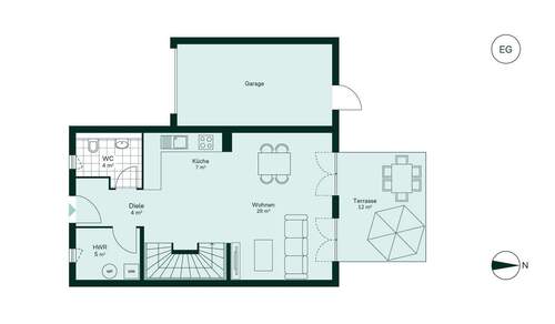 Offener und großzügiger Wohnbereich im Erdgeschoss - 