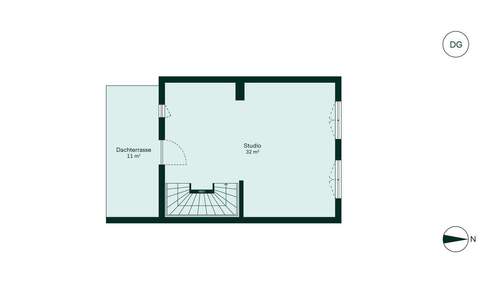 Ausgebautes Dachstudio mit angrenzender Dachterras - 