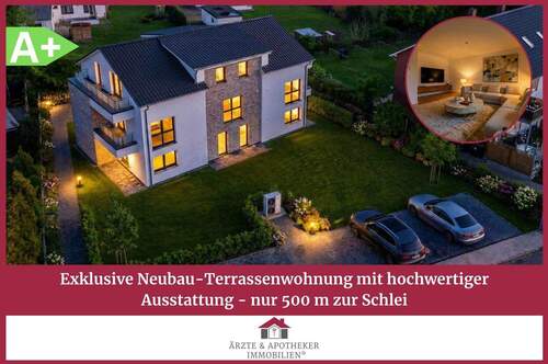 Ärzte & Apotheker Immobilien - Exklusive Neubau-Terrassenwohnung mit hochwertiger Ausstattung - nur 500 m zur Schlei