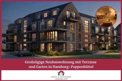 Ärzte & Apotheker Immobilien - Großzügige Neubauwohnung mit Terrasse und Garten in Hamburg-Poppenbüttel