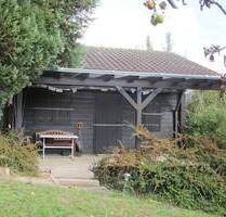 Schönes Freizeitgrundstück: Natur, Ruhe, Aussicht, Blockhaus mit Unterkellerung, WC, Du, Werkstatt, Brunnen, Stellplatz, Strom, Baumbestand - Weil im Schönbuch Breitenstein