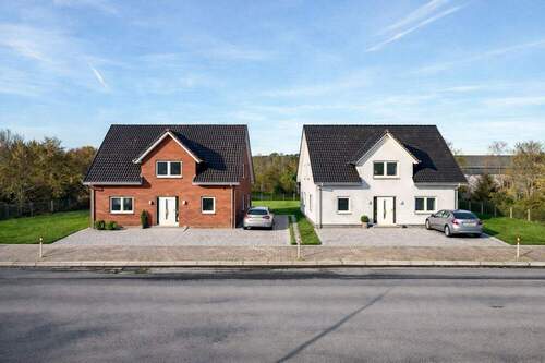 Bebauung mit 2 freistehenden EFH illustriert - Grundstück in Duisburg / Rahm