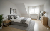 „KI-Visualisierung Schlafzimmer. - Etagenwohnung mit 53,00 m&sup2; in Eschborn zur Miete