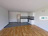Ansicht II: Wohn- und Esszimmer mit offener Küche - 3 Zimmer Etagenwohnung in Hannover