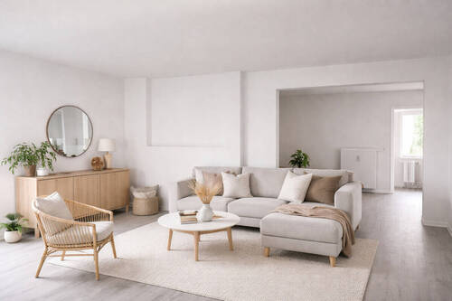 KI-Einrichtungsvorschlag - Erstbezug nach sanierung: großzügige 3 Zimmer Wohnung in der Salutstraße, Zwickau Hochparterre, Carport