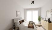 Helles und komfortables Schlafzimmer mit direktem - 