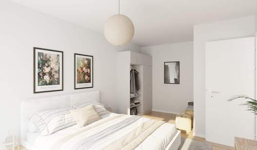 Ein komfortables Schlafzimmer mit Balkonzugang - 2 Zimmer Etagenwohnung zum Kaufen in Germersheim