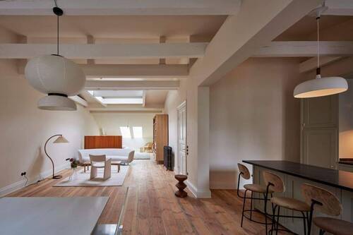 Wohnraum und Schlafraum - Komplett möblierte wunderschöne 1 Zimmerwohnung (Studio), W16.03, Im DG, 87 m²