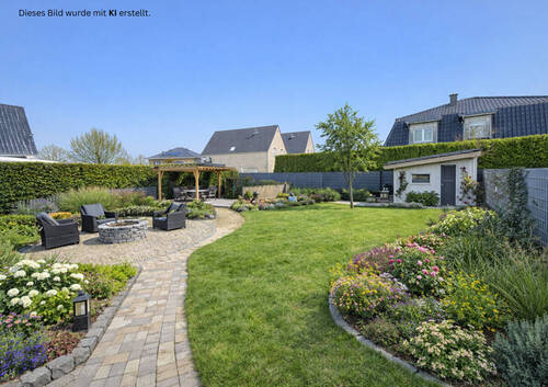 Garten Visualisierungsbeispiel KI - 5 Zimmer Einfamilienhaus in Lohne (Oldenburg)
